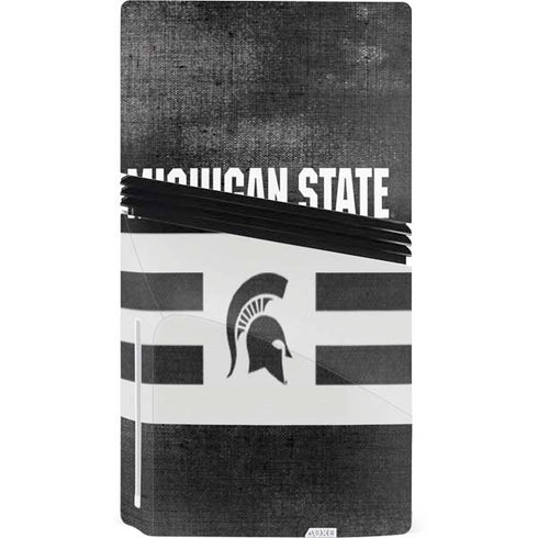 Michigan State University Black and White Stripes PS5 Pro Disk Bundle  Skin